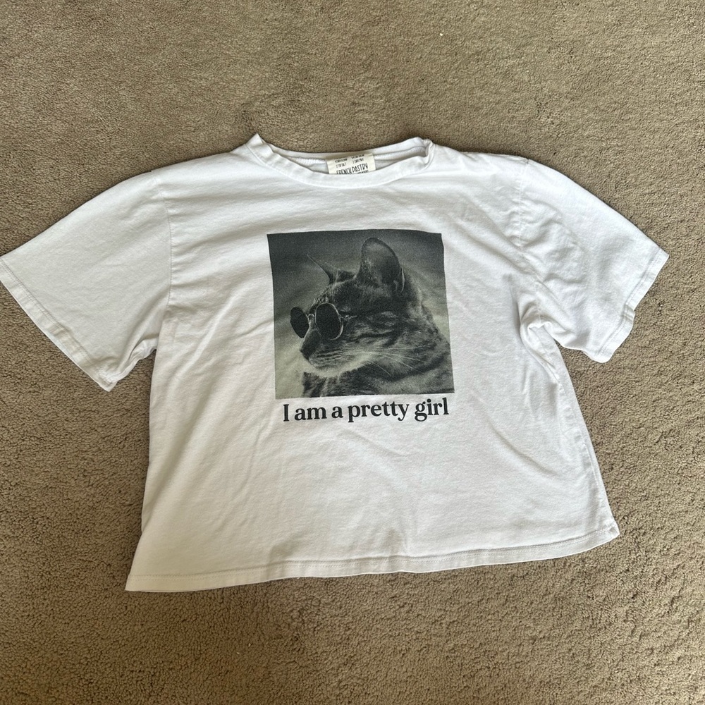 Girls French Pastry kitten shirt ys